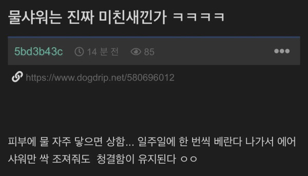 물샤워 하는 새끼들은 진짜 ㅁㅊㄴ들임