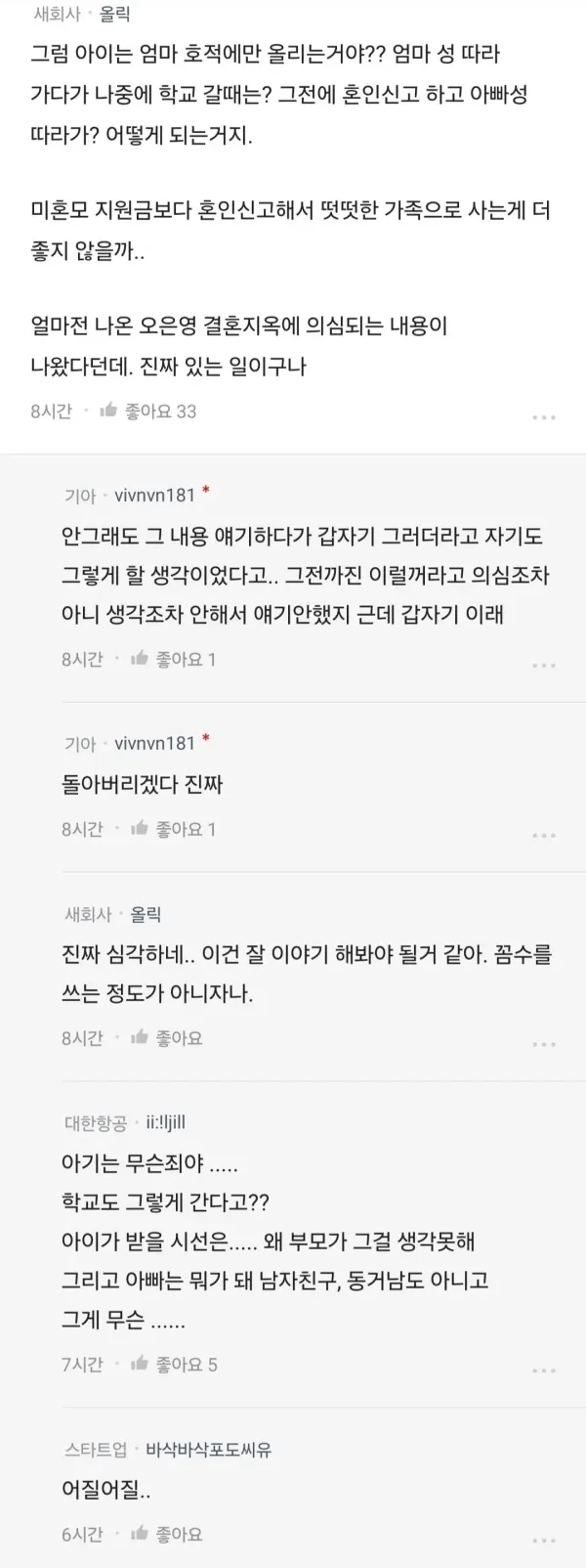 와이프가 애낳아도 혼인신고 하지말자고함.blind