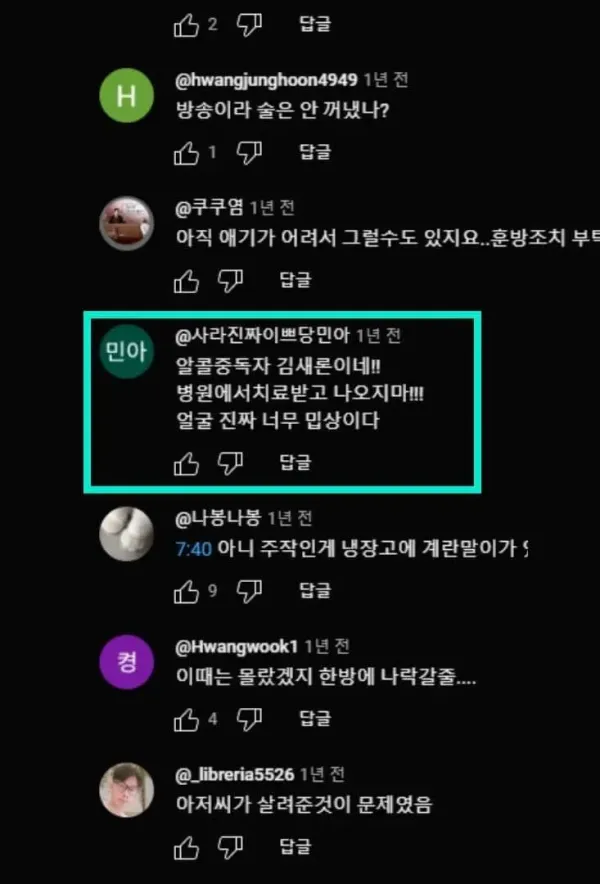 김새론 유튜브 댓글 레전드