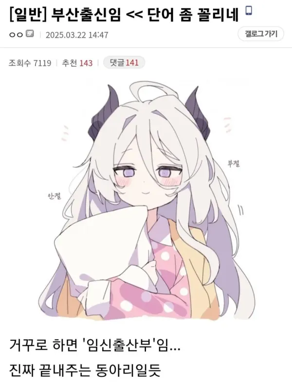 부산출신이 꼴린다는 디시인