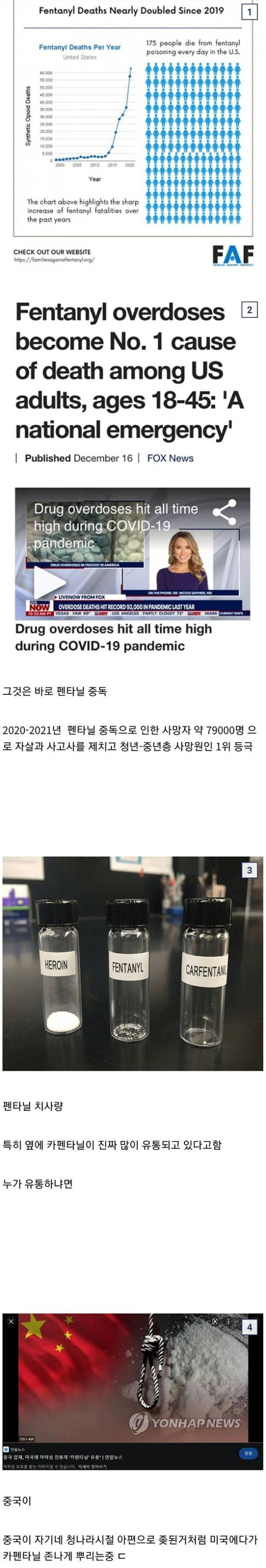 미국 청년-중산층 사망원인 1위.