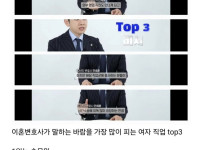 이혼변호사가 본 바람을 가장 많이피는 여자직업 Top3
