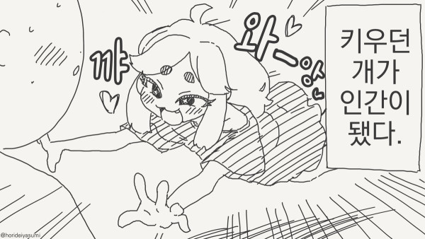 키우던 개가 미소녀가 된