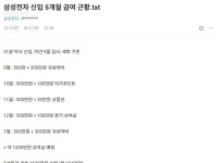 삼성 신입 5개월차 급여
