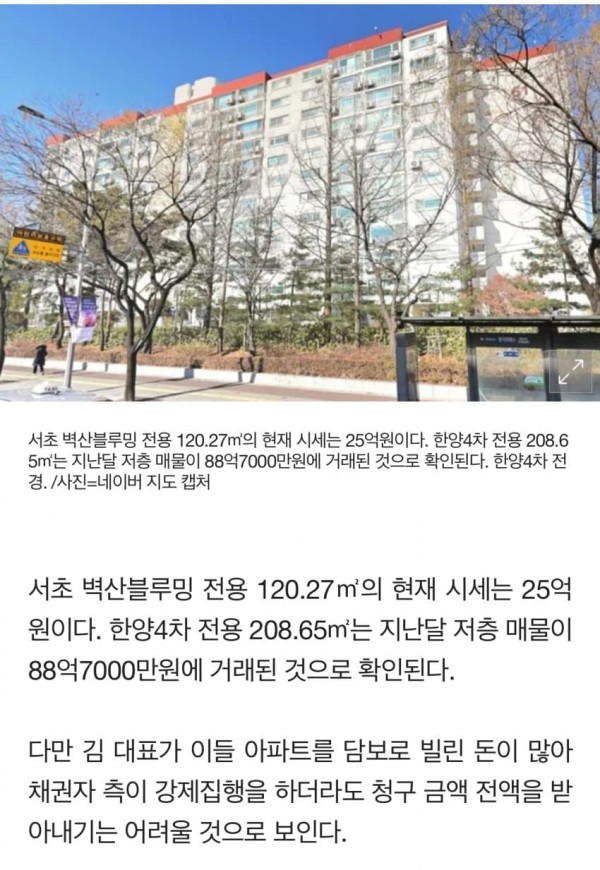 가세연 김세의, 113억 강남아파트 2채 가압류 채권자는 김수현