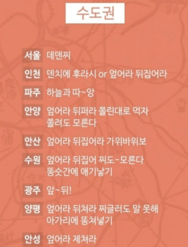 지역별 편가르기 구호