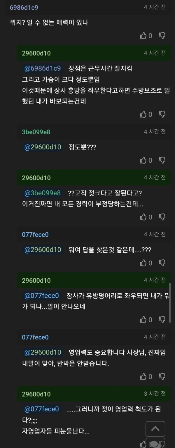 여직원 때문에 쌓아온 장사 경험이 부정당한 사장