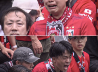 경기 종료 2분 남기고 무너진 우라와 팬들 통한의 눈물