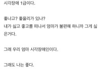 엄마가 시각장애인이라 좋다는 아들