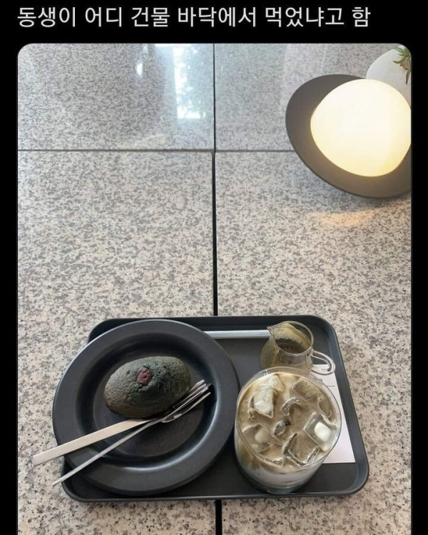 동생한테 카페사진을 보여줬다