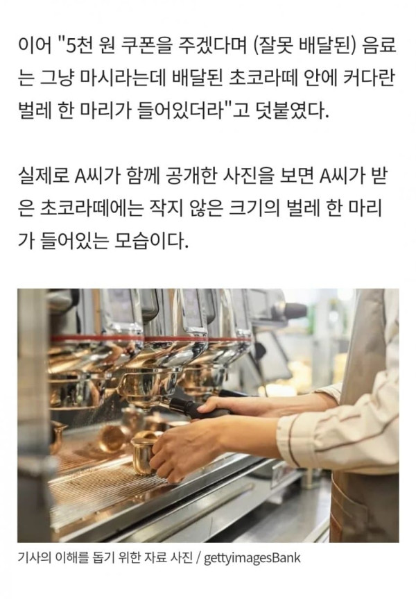 오배송 메뉴 환불 못해준다는 카페 논란