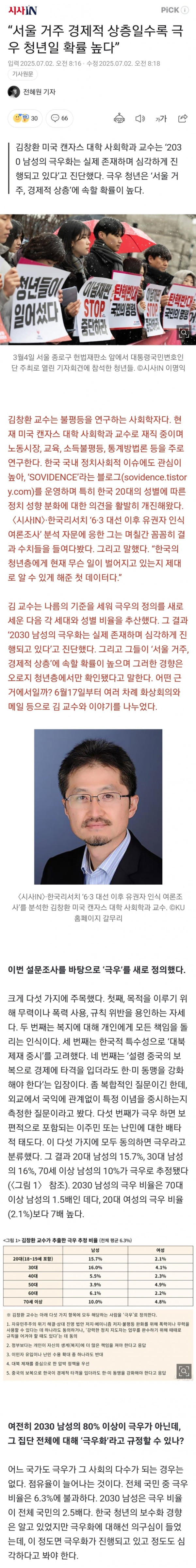 서울 거주 경제적 상층일수록 극우 청년일 확률 높다
