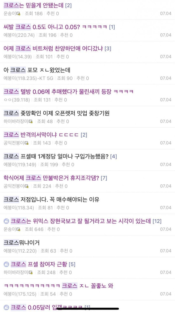 최근 조용히 ㅈ망한 김치코인