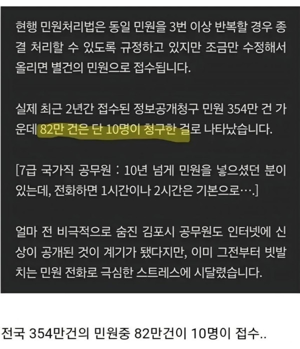 우리나라가 민원이 많은 이유