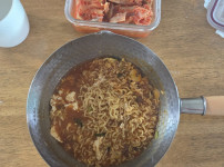 오늘에 아침 라면