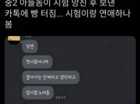 중2 아들이 시험 망친 후 보낸 카톡