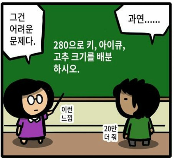 의외로 어렵다는 키, 아이큐, 고추 문제