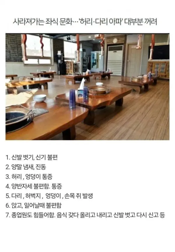 이제는 많이 사라진 식당 문화.