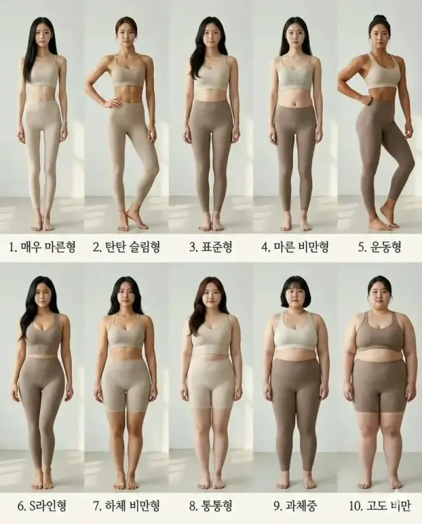 본인이 선호하는 여자 몸매 유형을 알아보자