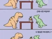 점심을 대접하는 티라노사우르스