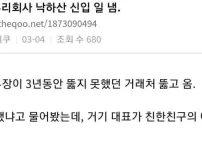 낙하산 신입이 사고 침