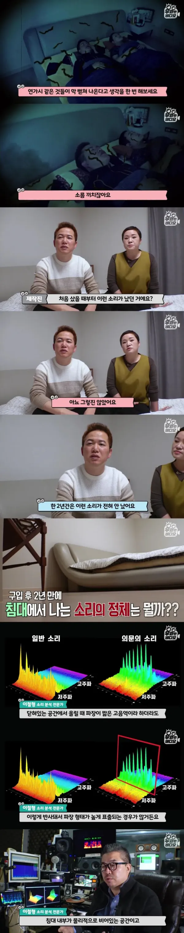 침대에서 이상한 소리가나서 침대를 분해했는데요