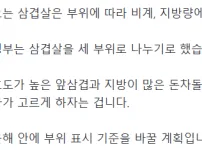 삼겹살 부위, 더 세분화될 예정