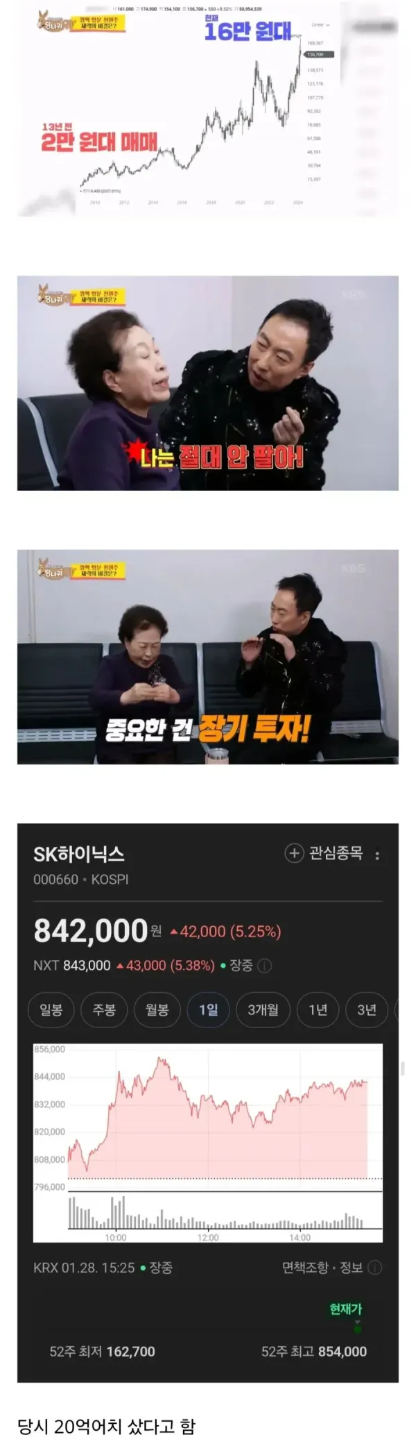 15년전 하이닉스 주식을 2만원대에 들어간 배우
