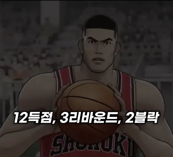 슬램덩크 산왕전 북산고 스탯