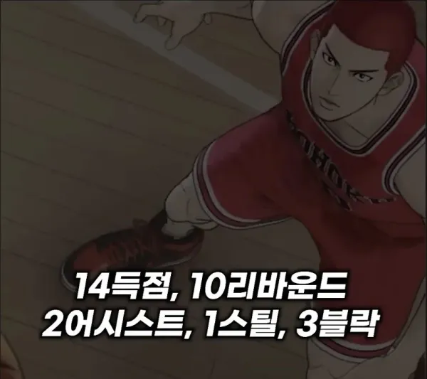 슬램덩크 산왕전 북산고 스탯