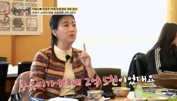 장윤정 과거 행사 많이 할때 1년 주유비..