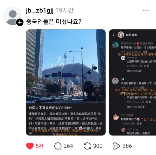 진짜 미쳐버린 중국인 마인드