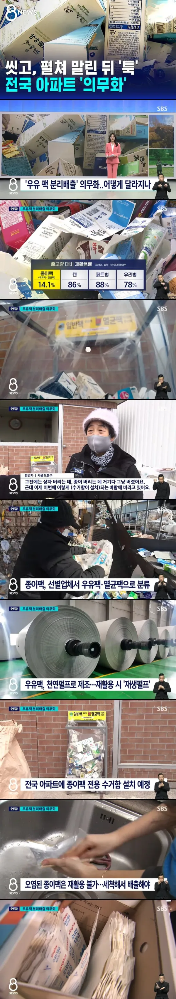 올해 전국 아파트에서 의무화된다는 우유팩 분리배출