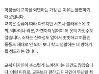 요즘 중고등학교에서 거의 입지 않는 옷