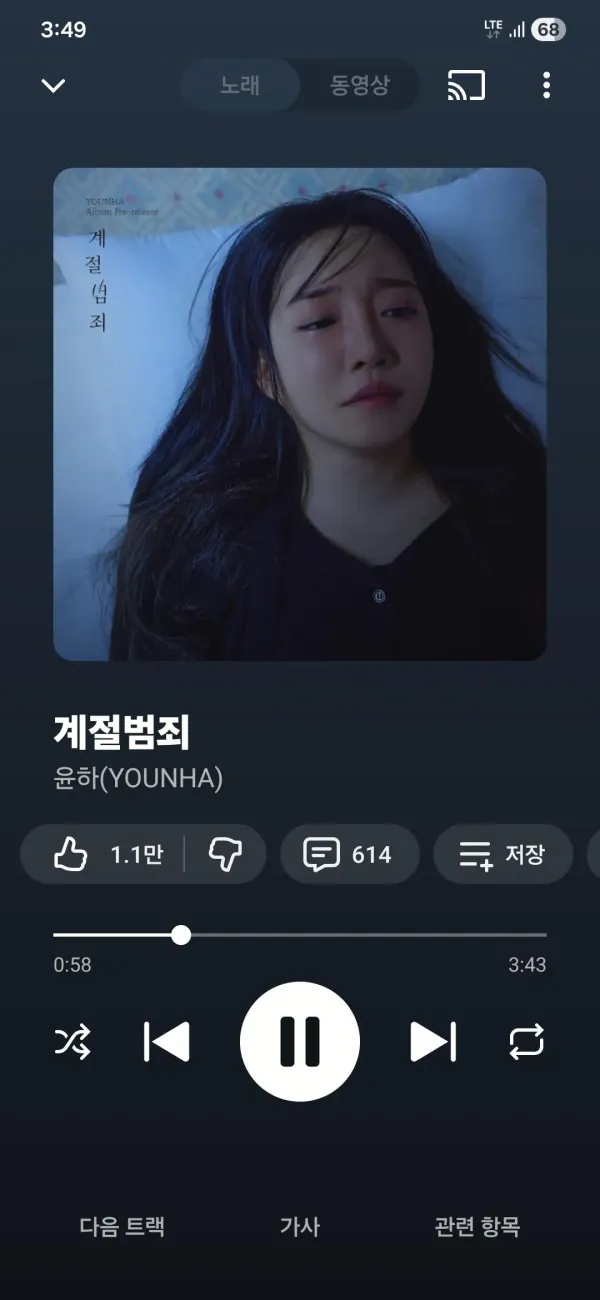 두쫀쿠 못구해서 서럽게 우는것 같다는 윤하 새앨범 커버