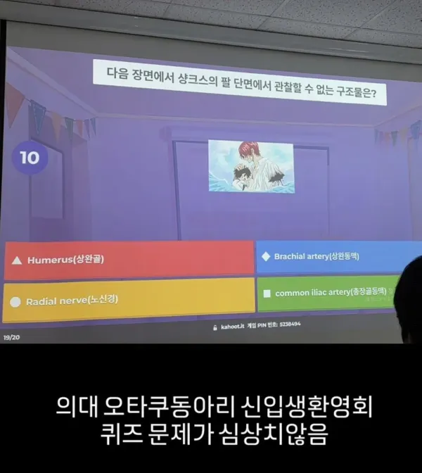 요즘 의대 오타쿠 동아리 퀴즈 근황