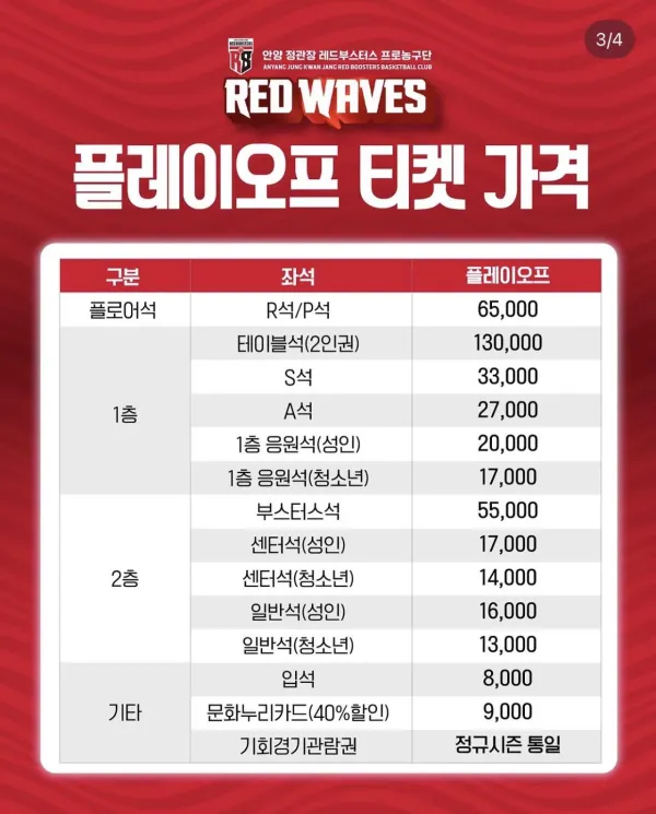 정관장 입석도 따로 있네