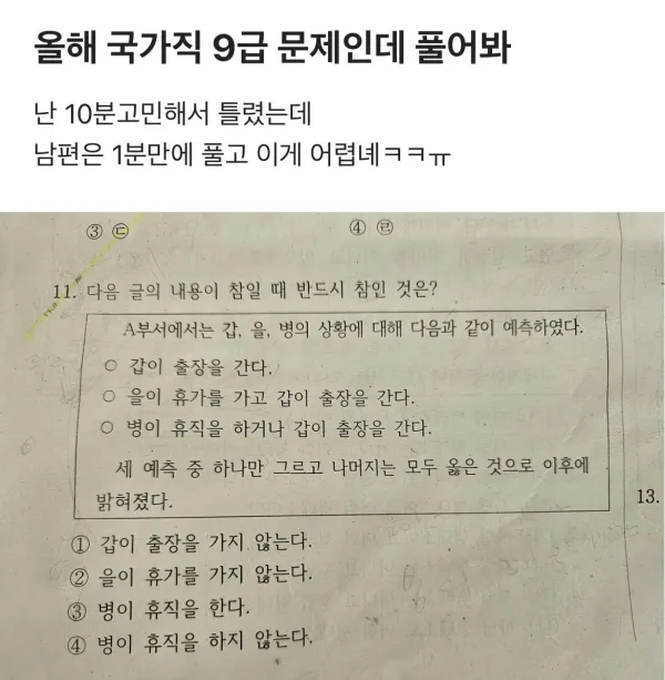 올해 국가직 9급 문제인데 풀어봐