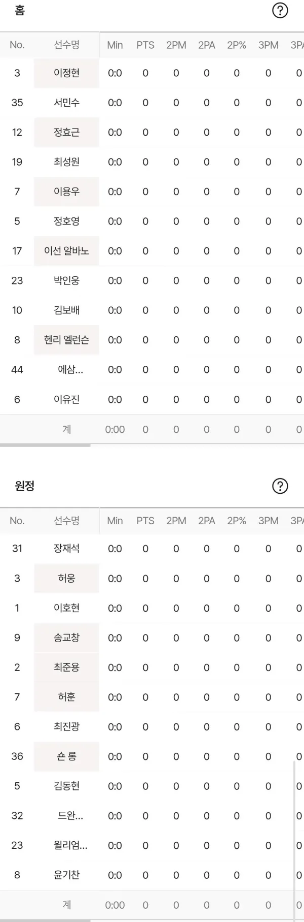 DB KCC 라인업