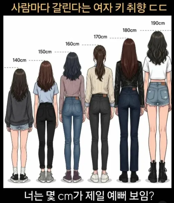 사람마다 갈린다는 여자 키 취향    160~170이 최고지