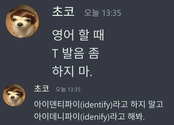 영어할때 t 발음좀 하지 마라는사람