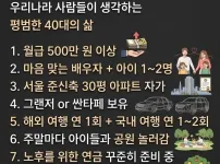 우리나라 사람들이 생각하는 평범한 40대의 삶