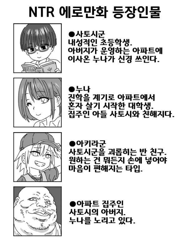 NTR 에로만화 등장인물 소개
