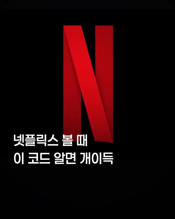 넷플릭스 볼때 이거 알면 개이득