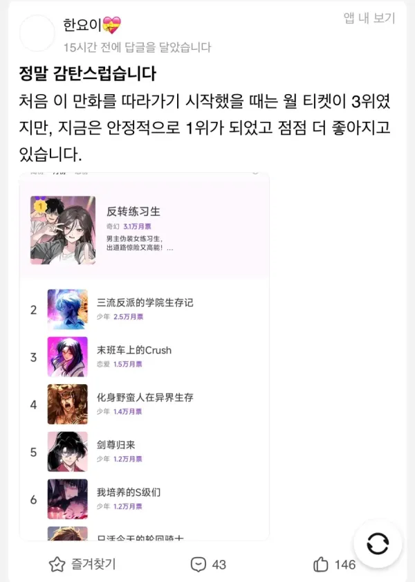 중국에서 1위 먹었다는 웹툰