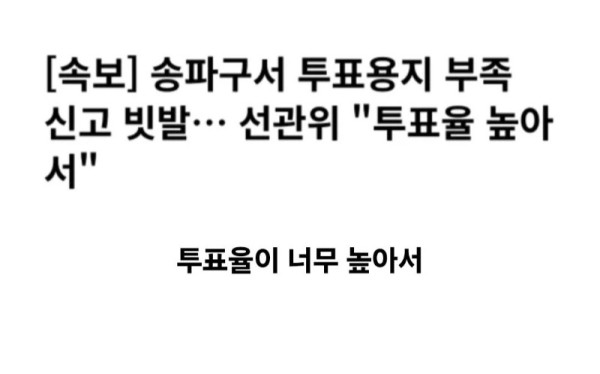 투표용지가 부족했던이유