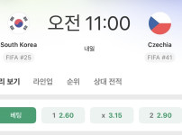 하루 남은 월드컵 한국 VS 체코 배당률