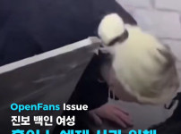 백인 여자 흑인에게 사과하기 위해 키스