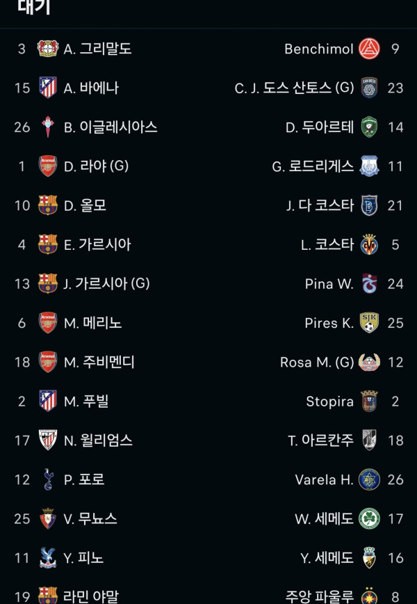 스페인 선발