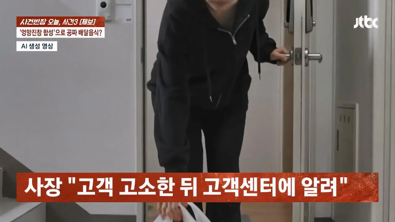 피자 배달시키고 사진합성해서 환불요구한 배달거지년